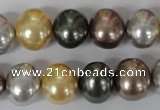 CSB158 15.5 inches 12*15mm – 13*16mm oval mixed color shell pearl beads