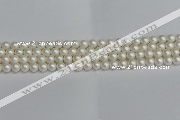 CSB1601 15.5 inches 6mm round matte shell pearl beads wholesale