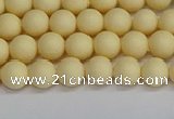 CSB1610 15.5 inches 4mm round matte shell pearl beads wholesale