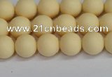 CSB1611 15.5 inches 6mm round matte shell pearl beads wholesale