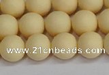 CSB1613 15.5 inches 10mm round matte shell pearl beads wholesale