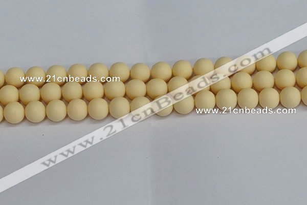 CSB1614 15.5 inches 12mm round matte shell pearl beads wholesale