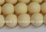 CSB1615 15.5 inches 14mm round matte shell pearl beads wholesale