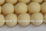 CSB1615 15.5 inches 14mm round matte shell pearl beads wholesale