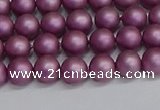 CSB1631 15.5 inches 6mm round matte shell pearl beads wholesale