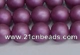 CSB1633 15.5 inches 10mm round matte shell pearl beads wholesale