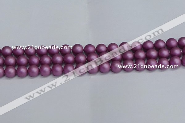 CSB1633 15.5 inches 10mm round matte shell pearl beads wholesale