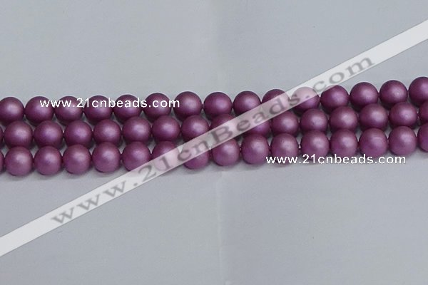 CSB1634 15.5 inches 12mm round matte shell pearl beads wholesale