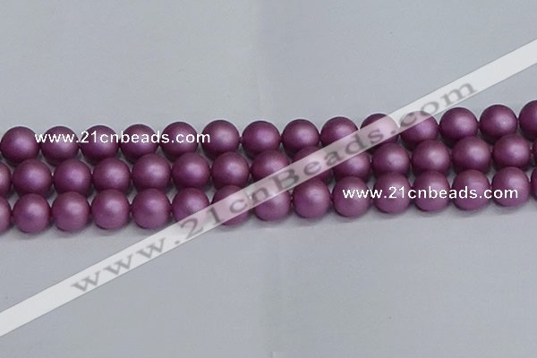 CSB1635 15.5 inches 14mm round matte shell pearl beads wholesale