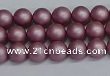 CSB1640 15.5 inches 4mm round matte shell pearl beads wholesale