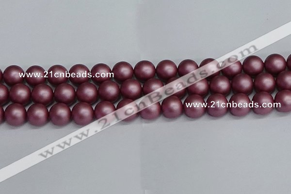 CSB1644 15.5 inches 12mm round matte shell pearl beads wholesale