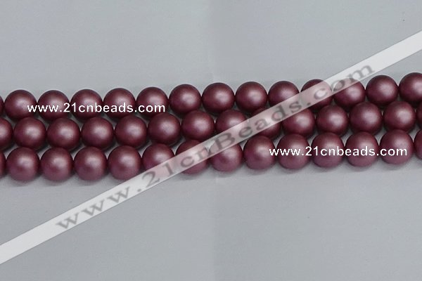 CSB1645 15.5 inches 14mm round matte shell pearl beads wholesale