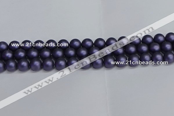 CSB1654 15.5 inches 12mm round matte shell pearl beads wholesale