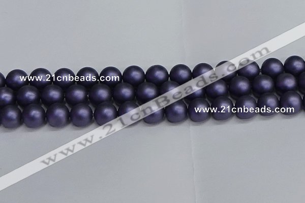 CSB1655 15.5 inches 14mm round matte shell pearl beads wholesale