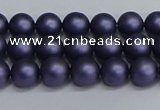 CSB1660 15.5 inches 4mm round matte shell pearl beads wholesale