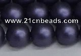 CSB1665 15.5 inches 14mm round matte shell pearl beads wholesale