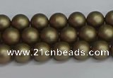 CSB1670 15.5 inches 4mm round matte shell pearl beads wholesale