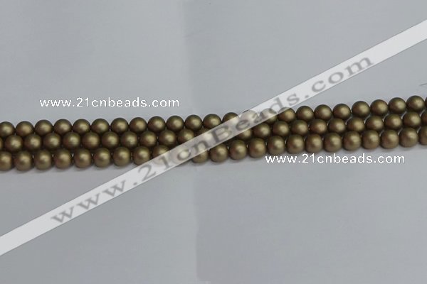 CSB1670 15.5 inches 4mm round matte shell pearl beads wholesale