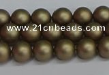 CSB1671 15.5 inches 6mm round matte shell pearl beads wholesale