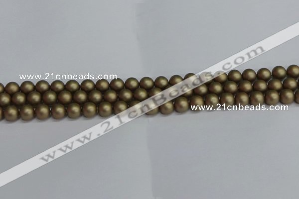 CSB1671 15.5 inches 6mm round matte shell pearl beads wholesale