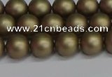 CSB1672 15.5 inches 8mm round matte shell pearl beads wholesale