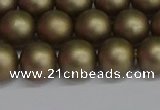 CSB1673 15.5 inches 10mm round matte shell pearl beads wholesale