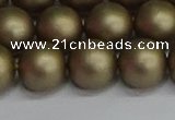 CSB1674 15.5 inches 12mm round matte shell pearl beads wholesale