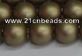 CSB1675 15.5 inches 14mm round matte shell pearl beads wholesale