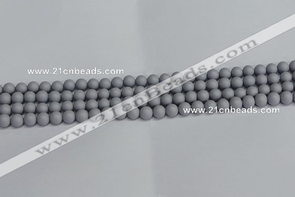 CSB1690 15.5 inches 4mm round matte shell pearl beads wholesale