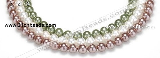 CSB17 16 inches 8mm round shell pearl beads Wholesale