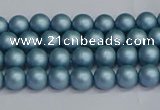 CSB1710 15.5 inches 4mm round matte shell pearl beads wholesale