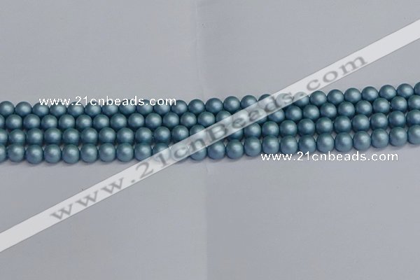 CSB1711 15.5 inches 6mm round matte shell pearl beads wholesale