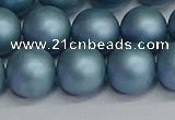 CSB1715 15.5 inches 14mm round matte shell pearl beads wholesale