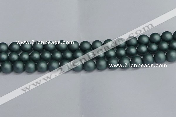 CSB1724 15.5 inches 12mm round matte shell pearl beads wholesale