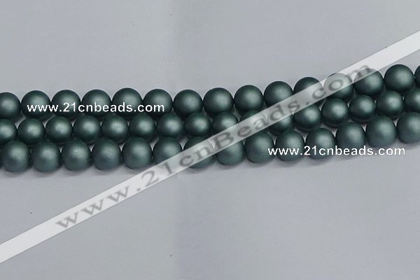 CSB1725 15.5 inches 14mm round matte shell pearl beads wholesale