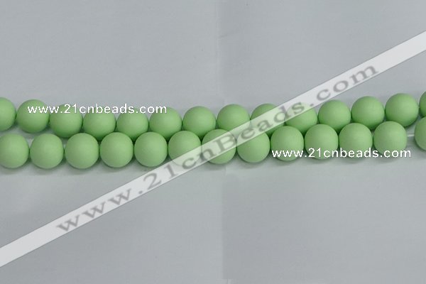 CSB1745 15.5 inches 14mm round matte shell pearl beads wholesale