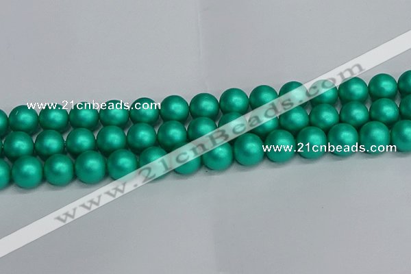 CSB1755 15.5 inches 14mm round matte shell pearl beads wholesale