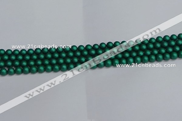 CSB1760 15.5 inches 4mm round matte shell pearl beads wholesale