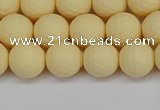 CSB1801 15.5 inches 6mm faceetd round matte shell pearl beads