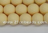 CSB1802 15.5 inches 8mm faceetd round matte shell pearl beads