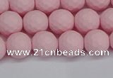 CSB1841 15.5 inches 6mm faceetd round matte shell pearl beads