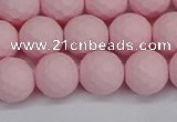 CSB1842 15.5 inches 8mm faceetd round matte shell pearl beads