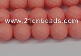 CSB1851 15.5 inches 6mm faceetd round matte shell pearl beads