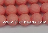 CSB1852 15.5 inches 8mm faceetd round matte shell pearl beads