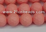 CSB1853 15.5 inches 10mm faceetd round matte shell pearl beads