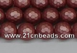 CSB1862 15.5 inches 8mm faceetd round matte shell pearl beads