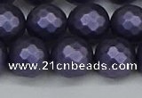 CSB1894 15.5 inches 12mm faceted round matte shell pearl beads