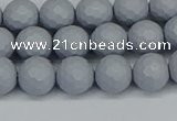 CSB1932 15.5 inches 8mm faceted round matte shell pearl beads