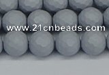 CSB1933 15.5 inches 10mm faceted round matte shell pearl beads