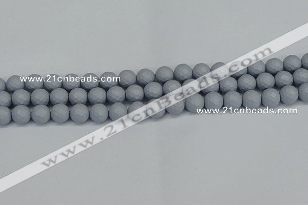 CSB1933 15.5 inches 10mm faceted round matte shell pearl beads